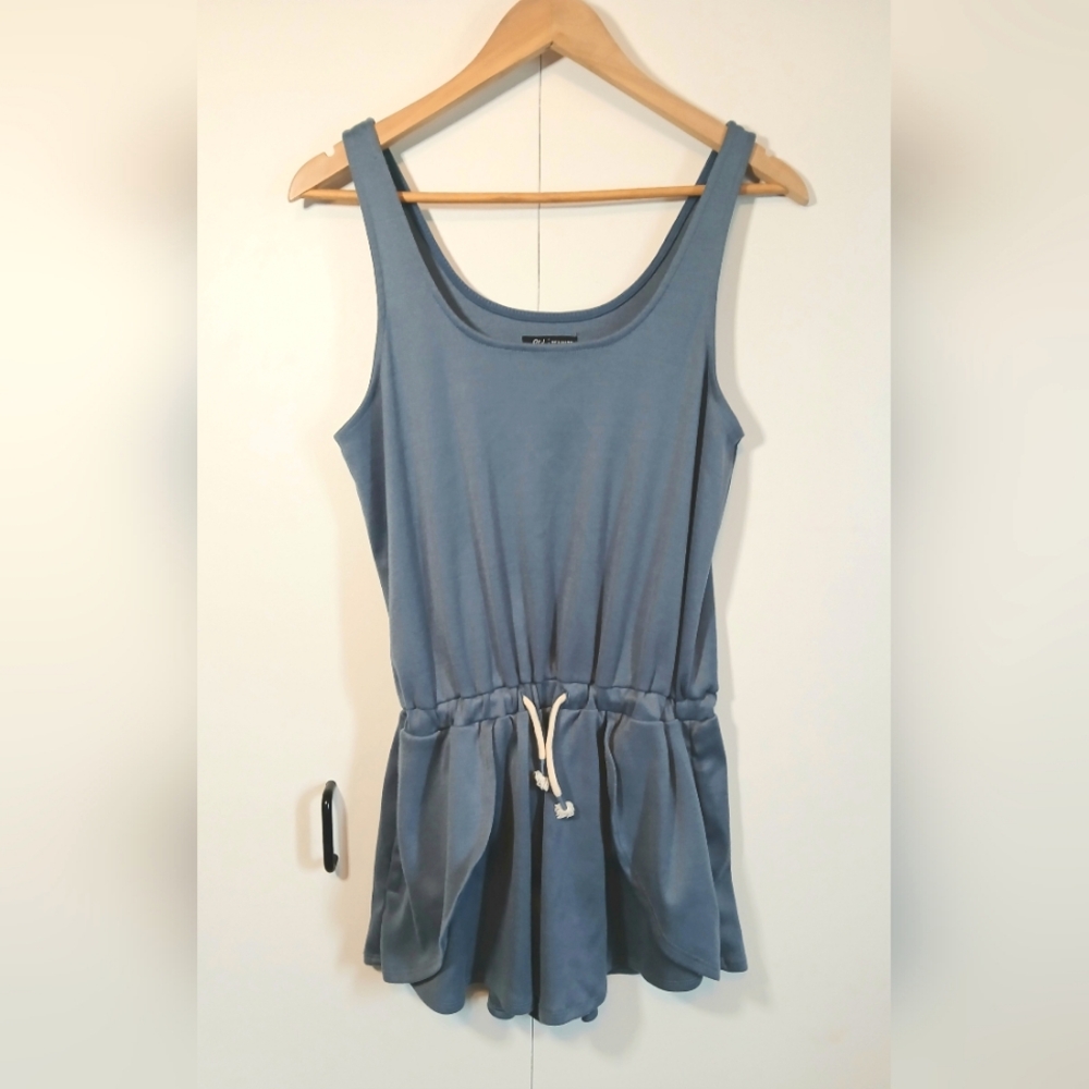 Team LTD Drawstring Tank Romper | XS/M • Faux Side Skirt Look